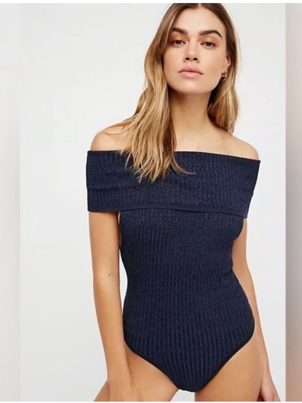 Free People Too Good Ribbed Off-the-Shoulder Bodysuit